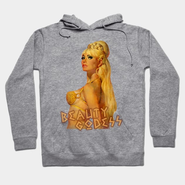 80s Greek Godess Vintage Beauty Girl Hoodie by 8 Fists of Tees